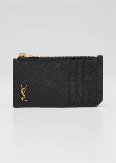 ysl card case mens|YSL zipped card holder.